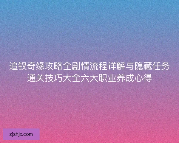 追钗奇缘攻略全剧情流程详解与隐藏任务通关技巧大全六大职业养成心得